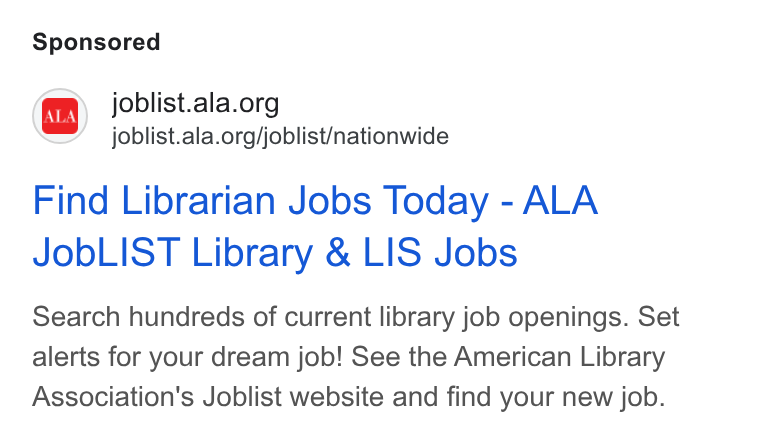 ALA JobLIST ad